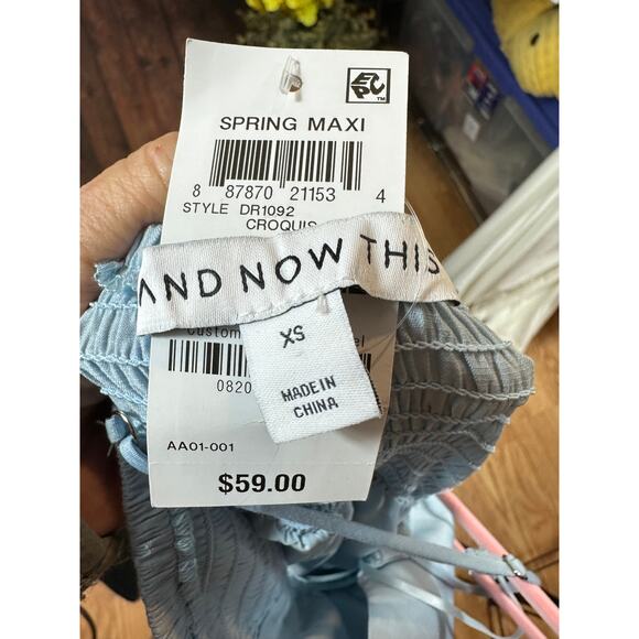 And Now This Women's Cut Out Tiered Maxi Dress - Periwinkle Blue - size XS - Picture 16 of 16